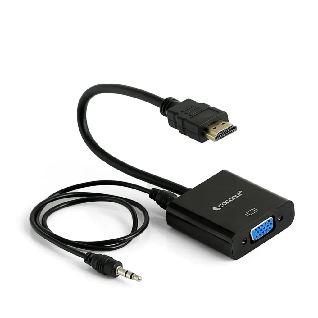 HDMI to VGA Connector With Audio Cable