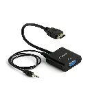 HDMI to VGA Connector With Audio Cable
