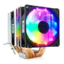 Coolmoon MX6 Smart PWM Dual RGB Fan CPU Cooler 6 Pure Copper Pipes