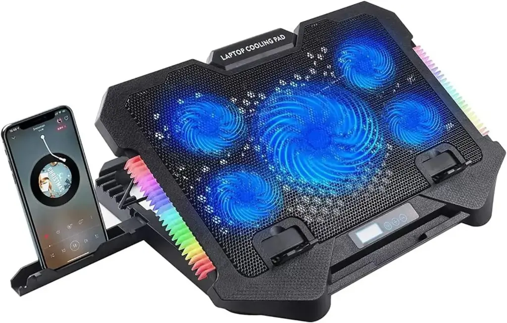 S500 Gaming Laptop Cooler Pad RGB with Phone Holder