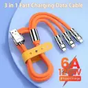 3 in 1 Super Fast Charging Cable 120W 6A Zinc Alloy Cable