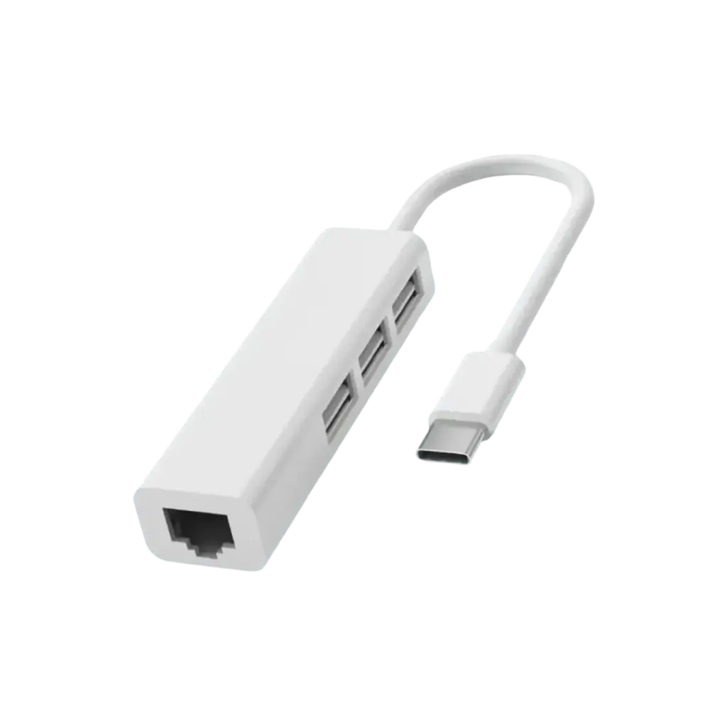 TYPE C to Ethernet RJ45 Adapter Multiple 3 USB Port Hub 