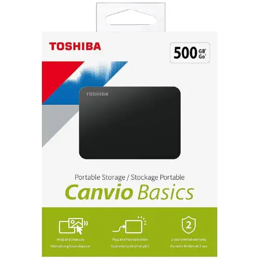 Toshiba Canvio Basics Portable Hard Drive 500GB