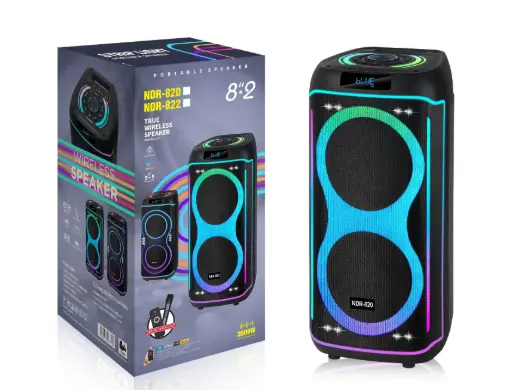 NDR-820 Dual 8-Inch Party Speaker with Wireless Microphone