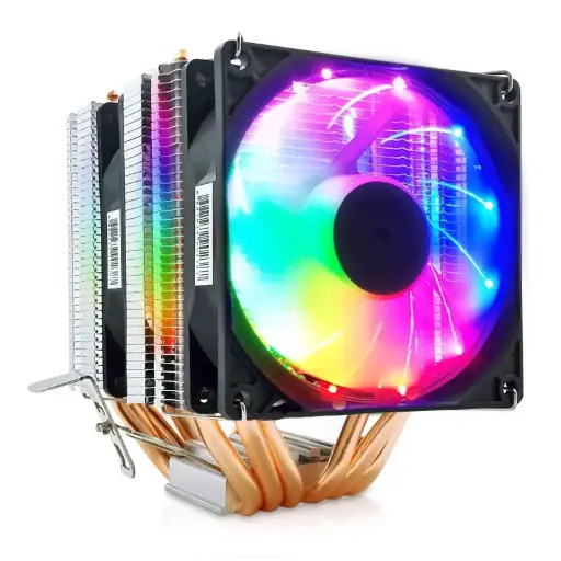 Coolmoon MX6 Smart PWM Dual RGB Fan CPU Cooler 6 Pure Copper Pipes