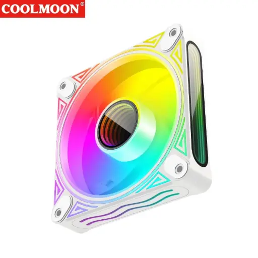 COOLMOON DM1 ARGB PWM Luminous PC Case Fan White 