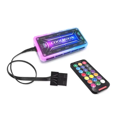 COOLMOON RGB Remote Controller DC12V 5A LED Color Intelligent Fan Controller