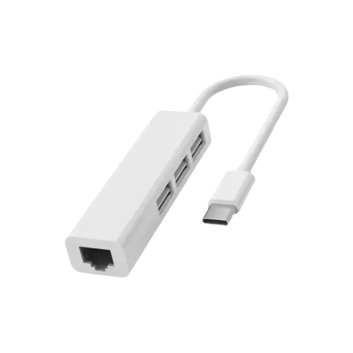 TYPE C to Ethernet RJ45 Adapter Multiple 3 USB Port Hub 